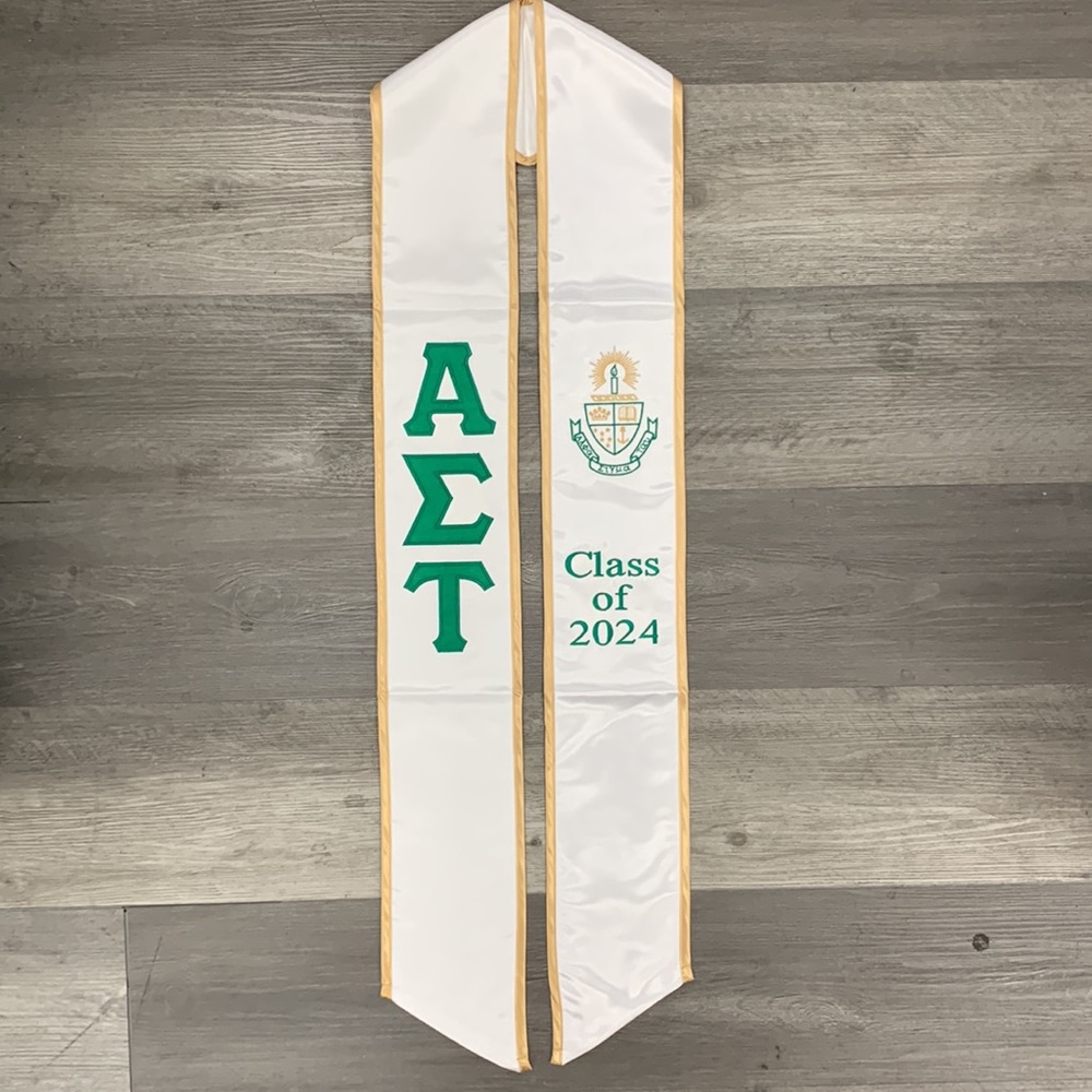 Alpha Sigma Tau Class of 2025 Graduation Stole Sash